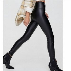 7 For All Mankind I Black Faux Leather Leg…